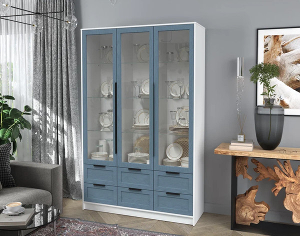 Шкаф с витриной Интерлиния Концепт Тренд КТ-ШВ3