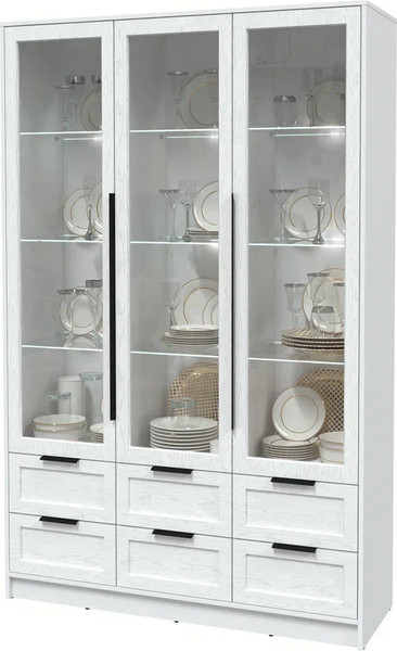 Шкаф с витриной Интерлиния Концепт Тренд КТ-ШВ3 с подсветкой