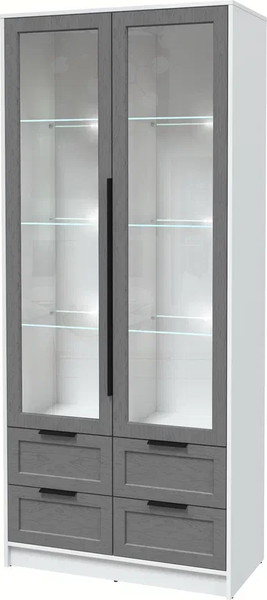 Шкаф с витриной Интерлиния Концепт Тренд КТ-ШВ2 с подсветкой - фото