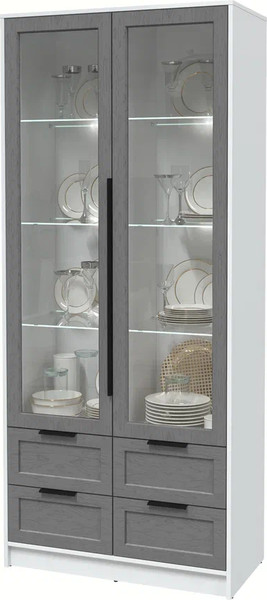 Шкаф с витриной Интерлиния Концепт Тренд КТ-ШВ2 с подсветкой