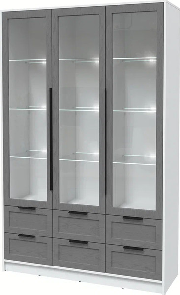 Шкаф с витриной Интерлиния Концепт Тренд КТ-ШВ3 с подсветкой - фото