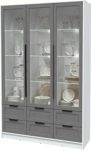 Шкаф с витриной Интерлиния Концепт Тренд КТ-ШВ3 с подсветкой