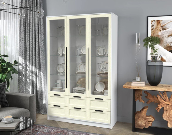 Шкаф с витриной Интерлиния Концепт Тренд КТ-ШВ3