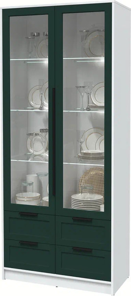 Шкаф с витриной Интерлиния Концепт Тренд КТ-ШВ2 с подсветкой