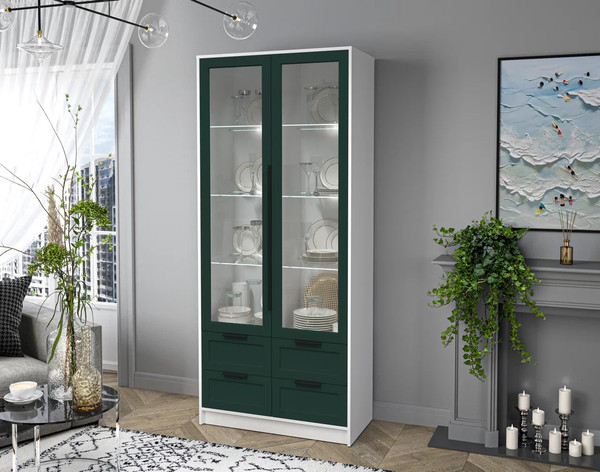 Шкаф с витриной Интерлиния Концепт Тренд КТ-ШВ2 с подсветкой