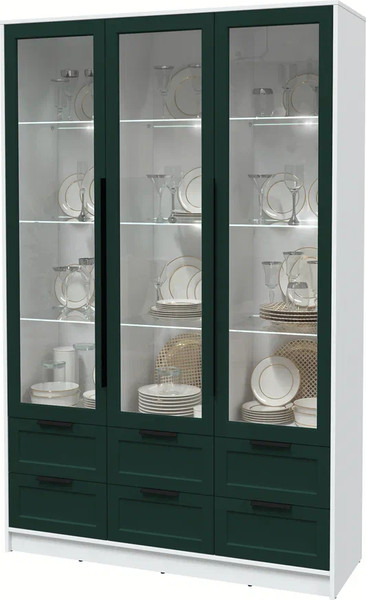 Шкаф с витриной Интерлиния Концепт Тренд КТ-ШВ3 с подсветкой