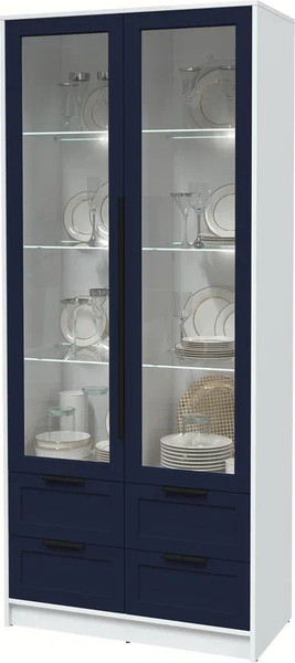 Шкаф с витриной Интерлиния Концепт Тренд КТ-ШВ2 с подсветкой