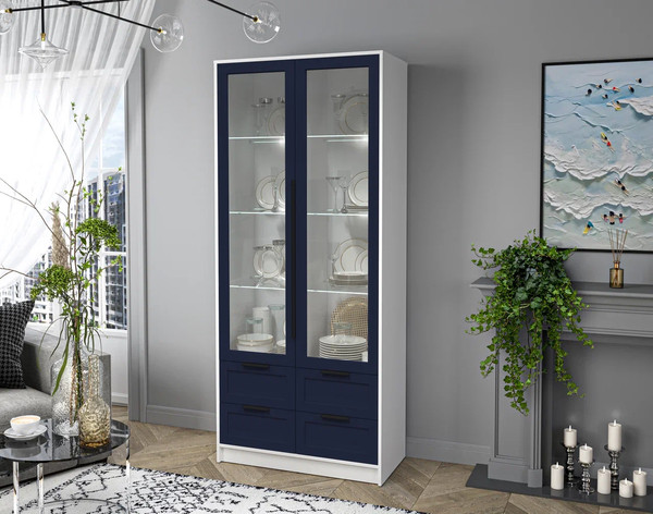 Шкаф с витриной Интерлиния Концепт Тренд КТ-ШВ2 с подсветкой