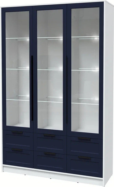 Шкаф с витриной Интерлиния Концепт Тренд КТ-ШВ3 с подсветкой - фото