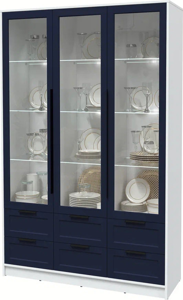 Шкаф с витриной Интерлиния Концепт Тренд КТ-ШВ3 с подсветкой