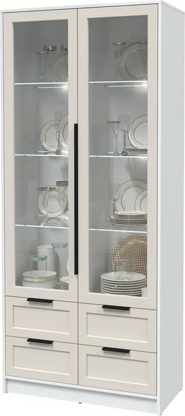 Шкаф с витриной Интерлиния Концепт Тренд КТ-ШВ2 с подсветкой