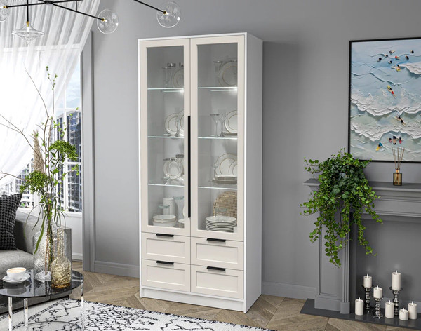 Шкаф с витриной Интерлиния Концепт Тренд КТ-ШВ2 с подсветкой