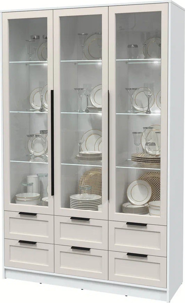 Шкаф с витриной Интерлиния Концепт Тренд КТ-ШВ3 с подсветкой