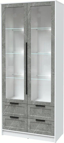 Шкаф с витриной Интерлиния Концепт Тренд КТ-ШВ2 с подсветкой - фото