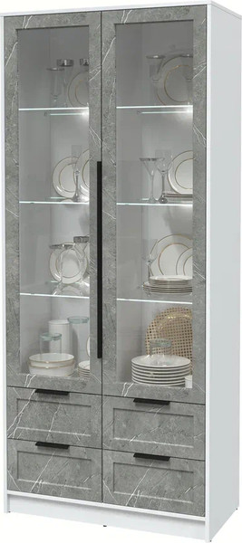 Шкаф с витриной Интерлиния Концепт Тренд КТ-ШВ2 с подсветкой
