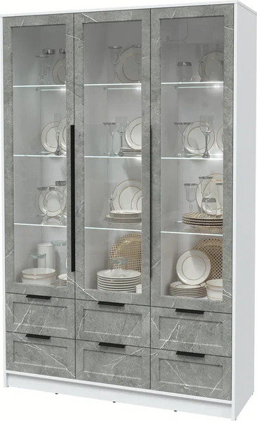 Шкаф с витриной Интерлиния Концепт Тренд КТ-ШВ3 с подсветкой