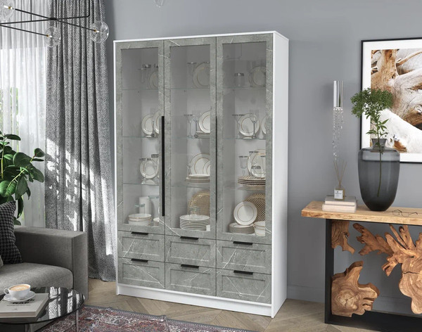 Шкаф с витриной Интерлиния Концепт Тренд КТ-ШВ3