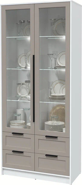 Шкаф с витриной Интерлиния Концепт Тренд КТ-ШВ2 с подсветкой