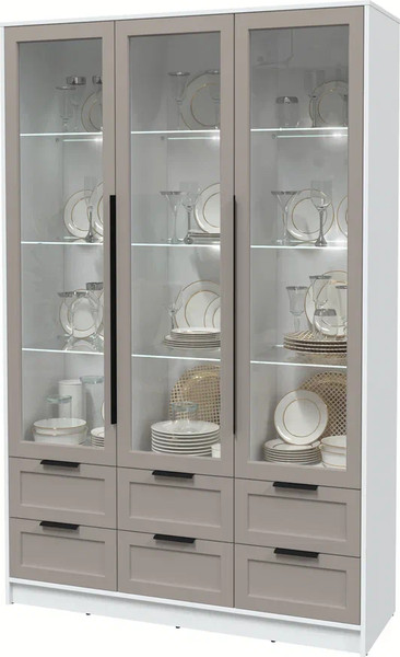 Шкаф с витриной Интерлиния Концепт Тренд КТ-ШВ3 с подсветкой