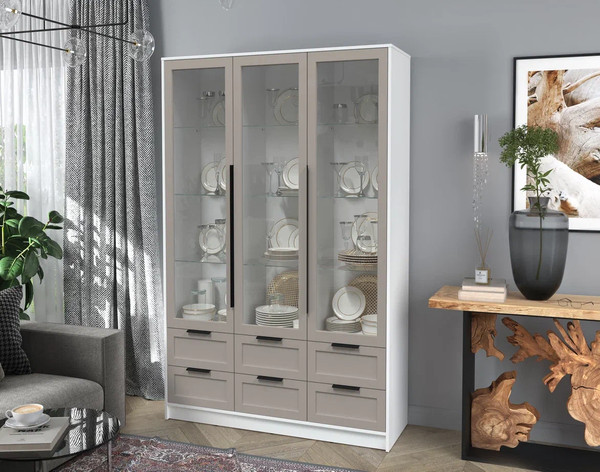 Шкаф с витриной Интерлиния Концепт Тренд КТ-ШВ3