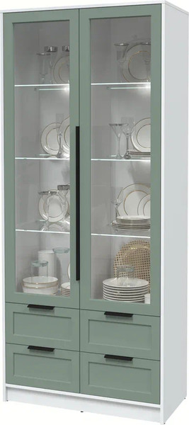 Шкаф с витриной Интерлиния Концепт Тренд КТ-ШВ2 с подсветкой