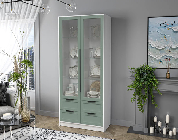 Шкаф с витриной Интерлиния Концепт Тренд КТ-ШВ2