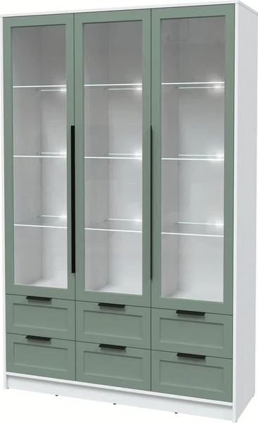 Шкаф с витриной Интерлиния Концепт Тренд КТ-ШВ3 с подсветкой - фото