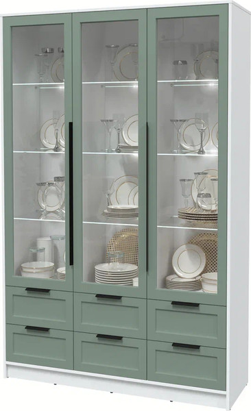 Шкаф с витриной Интерлиния Концепт Тренд КТ-ШВ3 с подсветкой