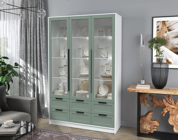 Шкаф с витриной Интерлиния Концепт Тренд КТ-ШВ3 с подсветкой