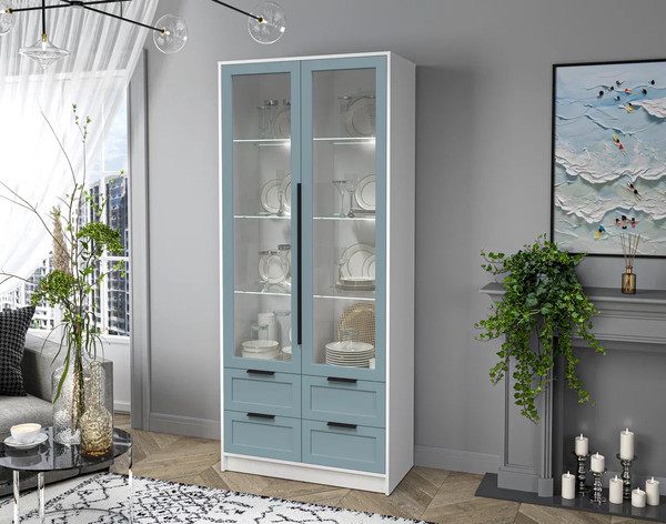 Шкаф с витриной Интерлиния Концепт Тренд КТ-ШВ2 с подсветкой