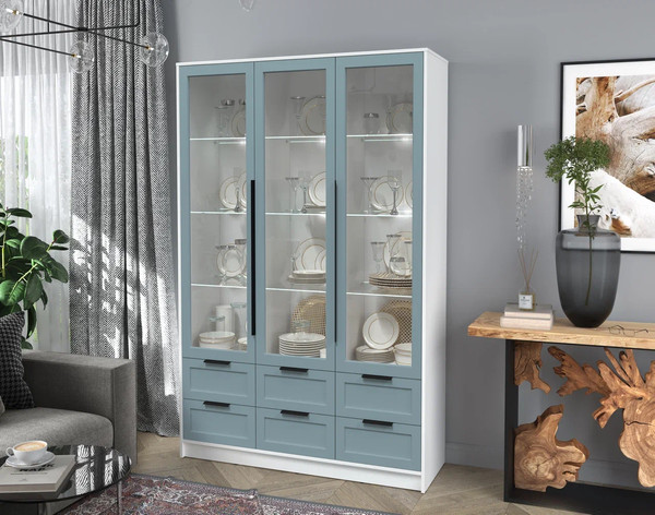 Шкаф с витриной Интерлиния Концепт Тренд КТ-ШВ3 с подсветкой