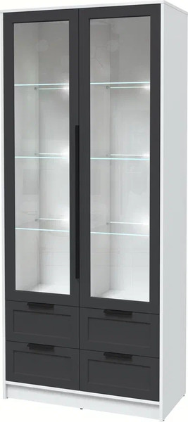 Шкаф с витриной Интерлиния Концепт Тренд КТ-ШВ2 с подсветкой - фото