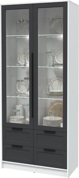 Шкаф с витриной Интерлиния Концепт Тренд КТ-ШВ2 с подсветкой