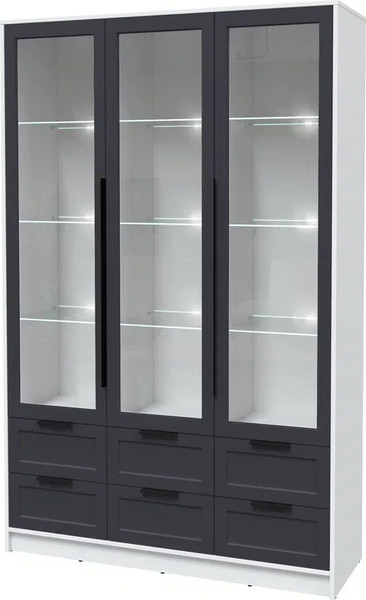 Шкаф с витриной Интерлиния Концепт Тренд КТ-ШВ3 с подсветкой - фото