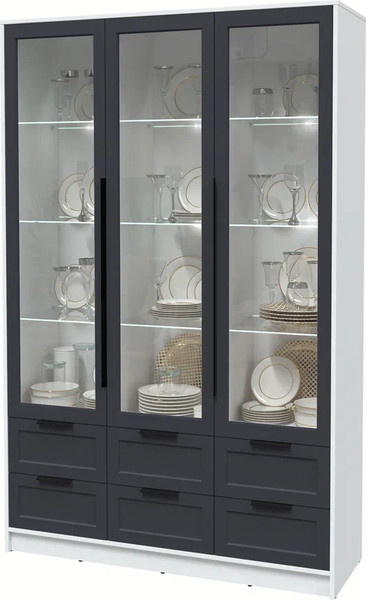 Шкаф с витриной Интерлиния Концепт Тренд КТ-ШВ3 с подсветкой