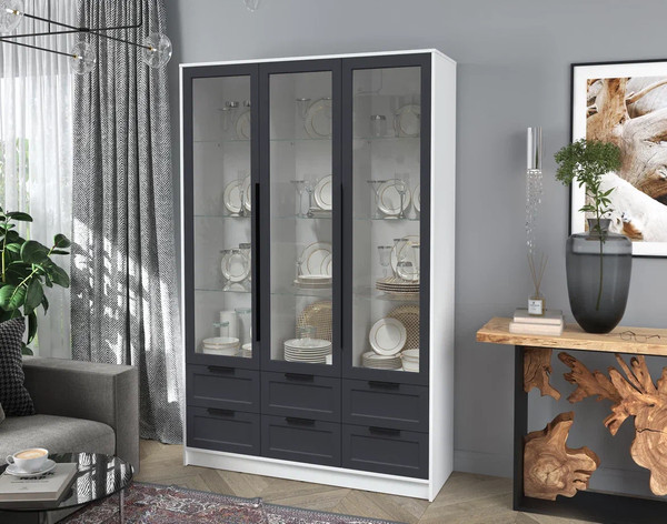 Шкаф с витриной Интерлиния Концепт Тренд КТ-ШВ3