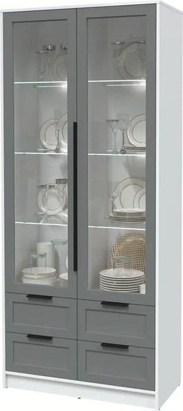 Шкаф с витриной Интерлиния Концепт Тренд КТ-ШВ2 с подсветкой