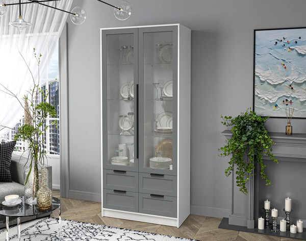 Шкаф с витриной Интерлиния Концепт Тренд КТ-ШВ2