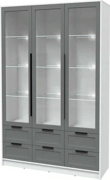 Шкаф с витриной Интерлиния Концепт Тренд КТ-ШВ3 с подсветкой - фото