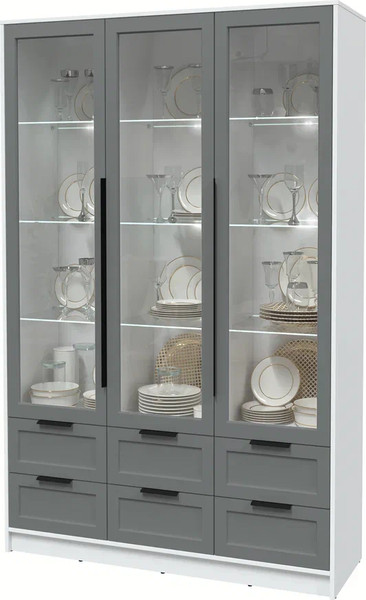 Шкаф с витриной Интерлиния Концепт Тренд КТ-ШВ3 с подсветкой