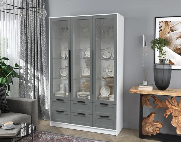 Шкаф с витриной Интерлиния Концепт Тренд КТ-ШВ3