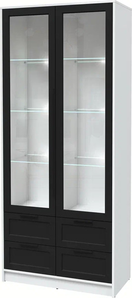 Шкаф с витриной Интерлиния Концепт Тренд КТ-ШВ2 с подсветкой - фото