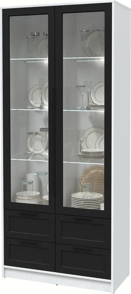 Шкаф с витриной Интерлиния Концепт Тренд КТ-ШВ2 с подсветкой