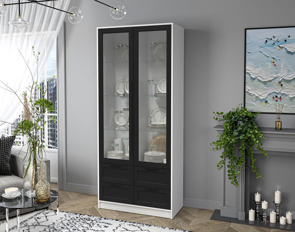 Шкаф с витриной Интерлиния Концепт Тренд КТ-ШВ2