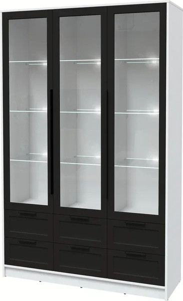 Шкаф с витриной Интерлиния Концепт Тренд КТ-ШВ3 с подсветкой - фото