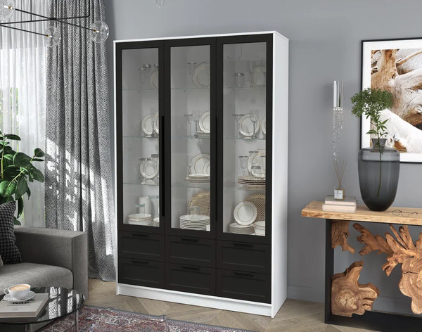 Шкаф с витриной Интерлиния Концепт Тренд КТ-ШВ3