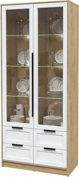 Шкаф с витриной Интерлиния Концепт Тренд КТ-ШВ2 с подсветкой