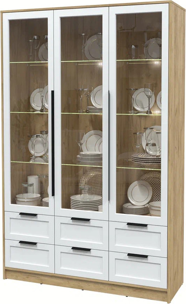 Шкаф с витриной Интерлиния Концепт Тренд КТ-ШВ3 с подсветкой