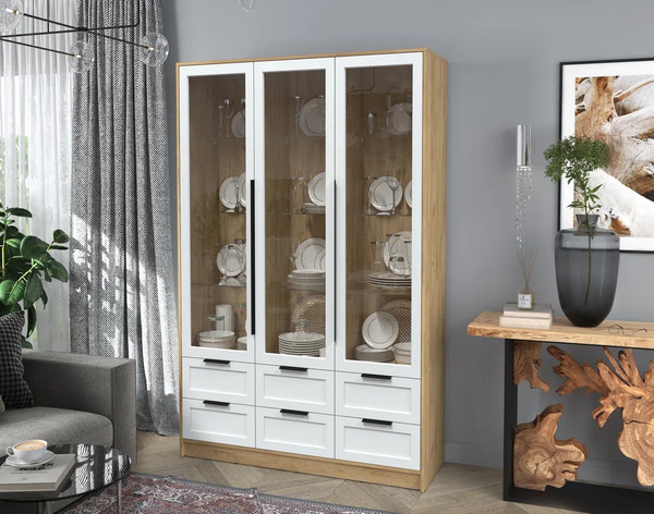 Шкаф с витриной Интерлиния Концепт Тренд КТ-ШВ3