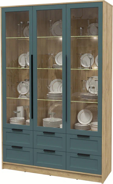 Шкаф с витриной Интерлиния Концепт Тренд КТ-ШВ3 с подсветкой